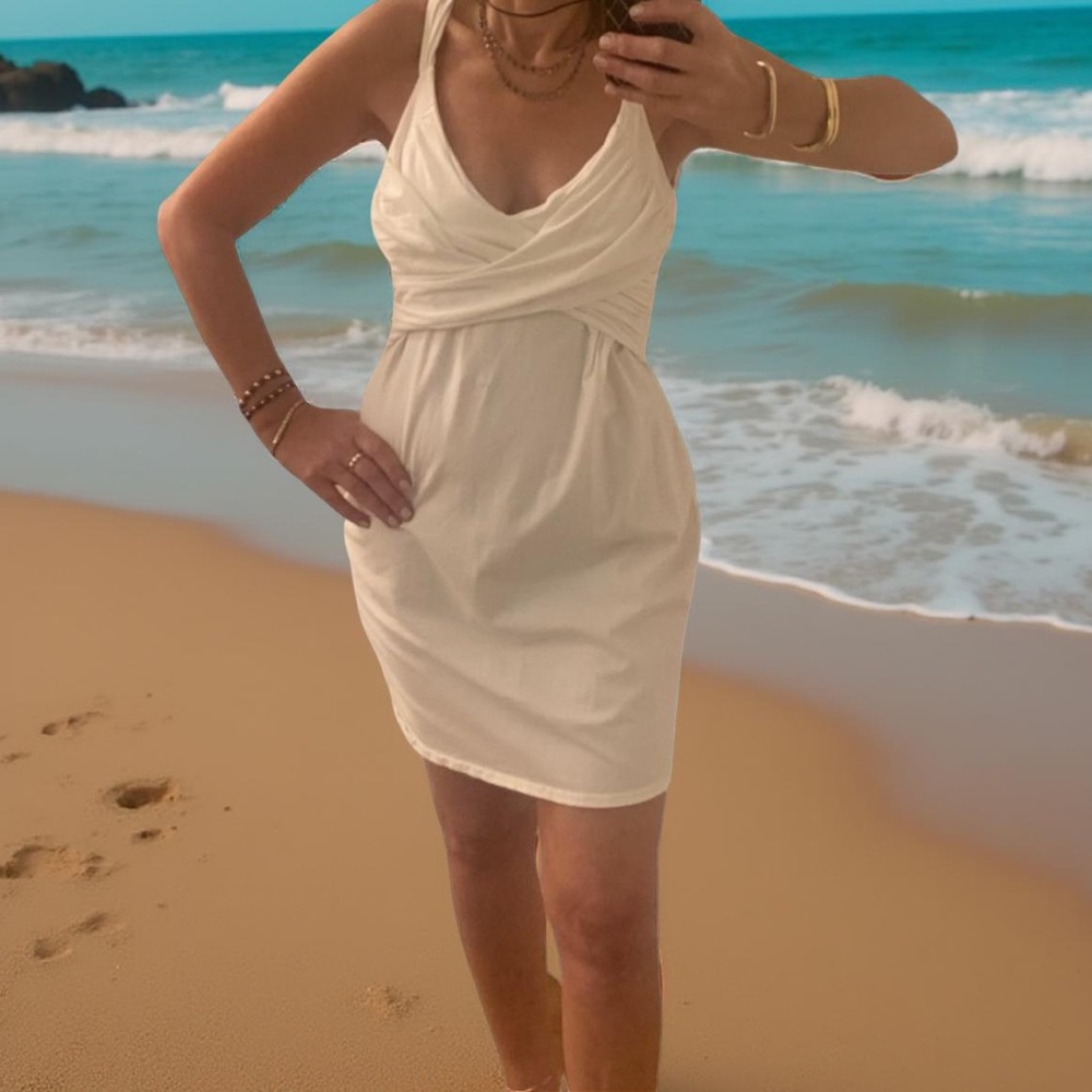 Victoria's Secret white cotton stretch mini dress